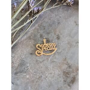 Estate 14k Yellow Gold JCM Dainty "Someone Special" Charm Pendant